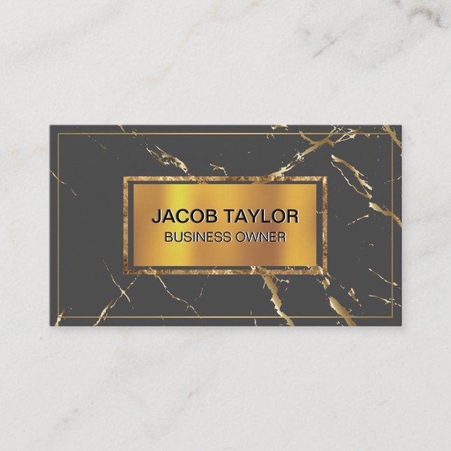 Gold Metallic Banner | Goldmarmortextur Visitenkarte (Vorderseite)