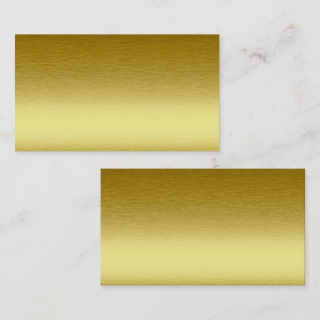 Gold Metallic Blank Business Card Visitenkarte (Vorne/Hinten)