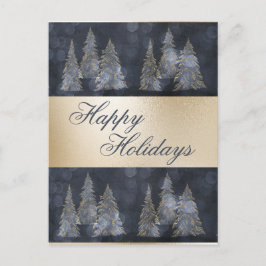 Gold Metallic Blue Elegant Pine Frohe Weihnachten 