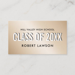 Gold Metallic Class Abschluss Name Social Icon Visitenkarte