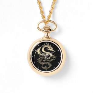 Gold Metallic Dragon Armbanduhr