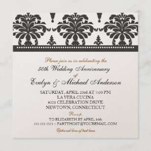 Gold Metallic Elegant 50-jähriges Party Einladung