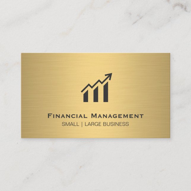 Gold Metallic | Finanzmanager der Führungskraft Visitenkarte (Vorderseite)