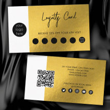 Gold Metallic Foil Business Logo QR Loyalität