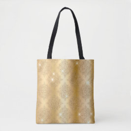 Gold Metallic Foil & Glitzer Glam Filigree Muster Tasche