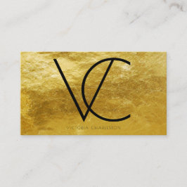 Gold Metallic Foil Moderne Initialen Visitenkarte
