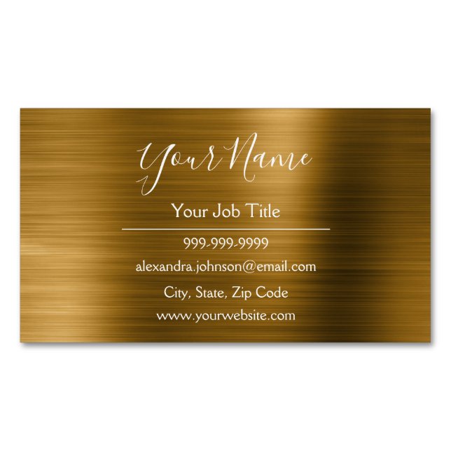 Gold Metallic Foil Modernste und elegante Magnetische Visitenkarte (Vorderseite)