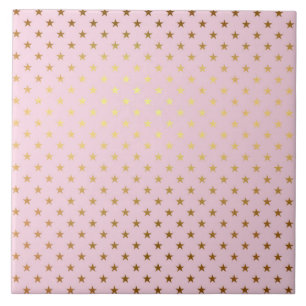 Gold Metallic Foil Star Stars Rosa Moderne Fliese