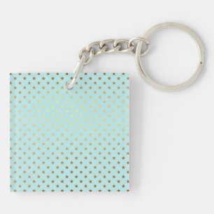 Gold Metallic Foil Star Stars Turquoise Aqua Moder