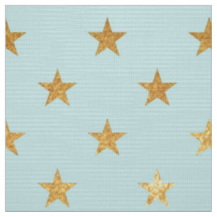 Gold Metallic Foil Star Sterne Sterne Aquamarines Stoff