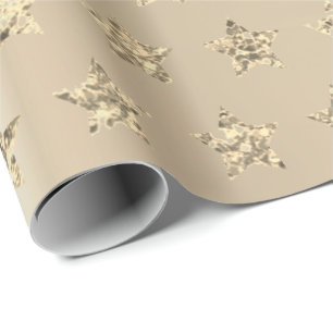 Gold Metallic Foxier Elfenbein Glitzer VIP Stars Geschenkpapier