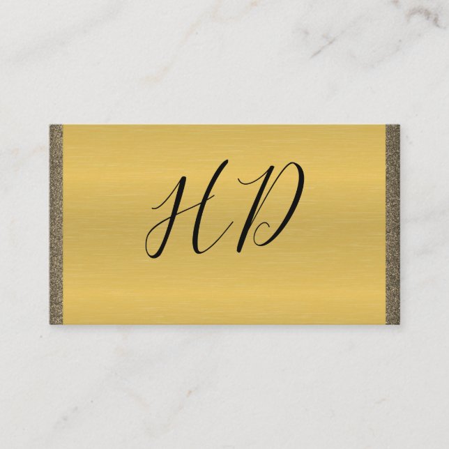 Gold Metallic | Glitzer Trimm Visitenkarte (Vorderseite)
