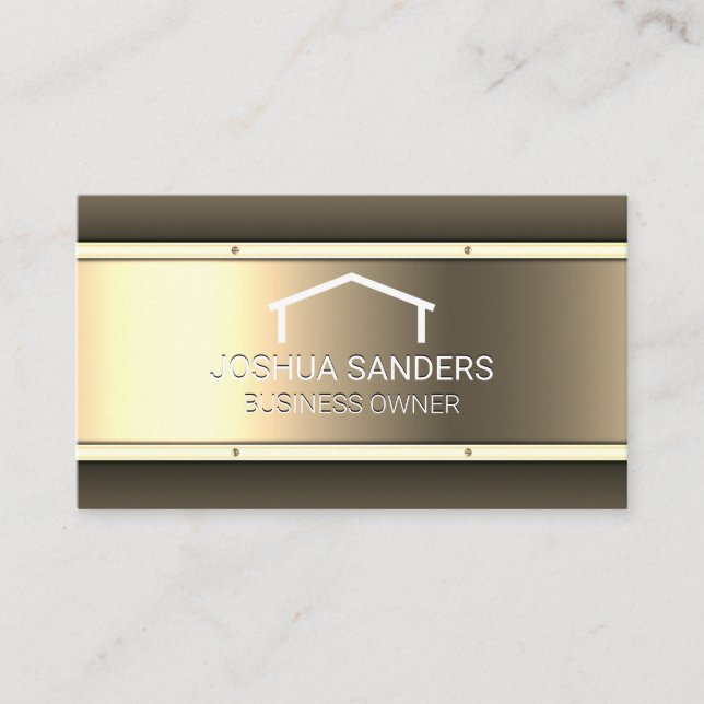 Gold-Metallic-Hintergrund | Realtor Visitenkarte (Vorderseite)