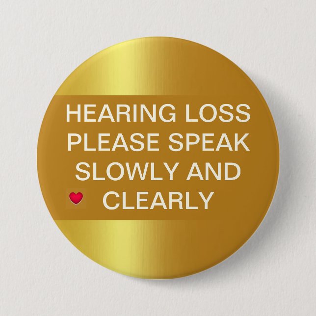 Gold-Metallic-Hörverlust 3"-Taste Button (Vorderseite)