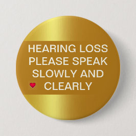 Gold-Metallic-Hörverlust 3"-Taste Button