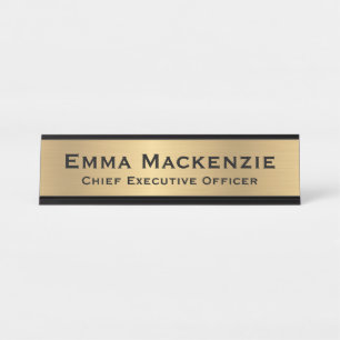 Gold Metallic Look Einfache Schreibtisch Namenspla Schreibtischnamensplakette
