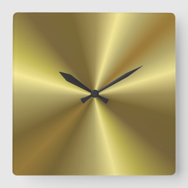 Gold Metallic Look Hintergrund Template Elegant Quadratische Wanduhr (Vorderseite)
