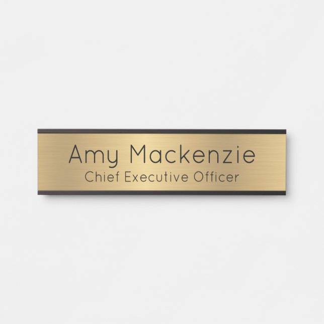 Gold Metallic Look Office Türschild Plakat (Vorderseite )