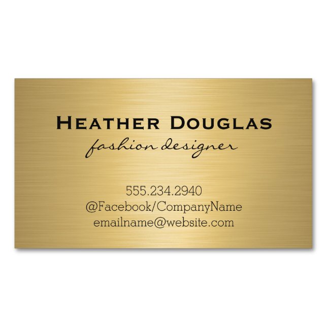 Gold Metallic Lux Magnetische Visitenkarte (Vorderseite)