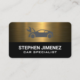 Gold Metallic Mechaniker-Autoreparatur Visitenkarte
