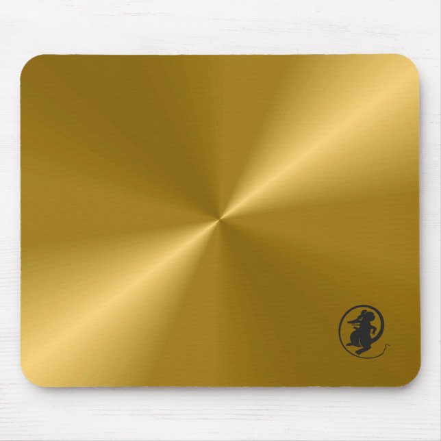 Gold Metallic mit Maus Logo Gel Mousepad (Vorne)