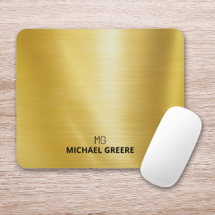 Gold Metallic Mit Monogramm Mousepad