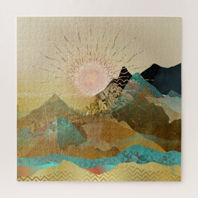 Gold Metallic Mountain Vista Landschaft (Vertikal)
