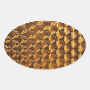Gold-Metallic-Muster Ovaler Aufkleber