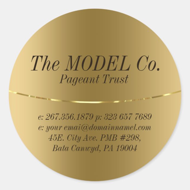 Gold Metallic Texture Print Runder Aufkleber (Vorderseite)