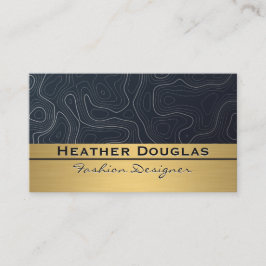 Gold Metallic | Topografische Konturen Visitenkarte