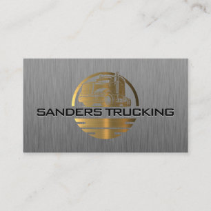 Gold Metallic Truck Logo   Stahlbürstengeschäft Visitenkarte