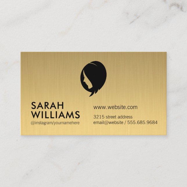 Gold Metallic | Womens Beauty Visitenkarte (Vorderseite)
