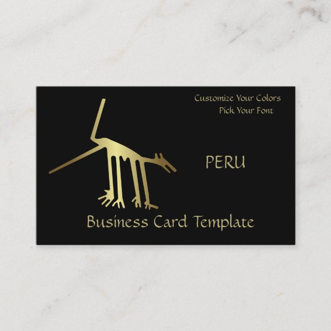 Gold Metallische alte Logos Peru Lines Visitenkarte (Vorderseite)