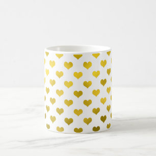 Gold Metallische Imitat Fossil Herzstück Polka Do Kaffeetasse