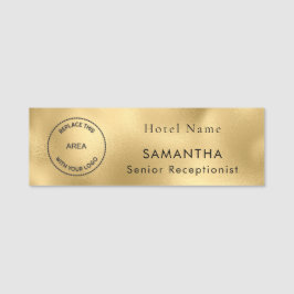 Gold Metallische Logo Name Hotel Stellenbezeichnun Namensschild