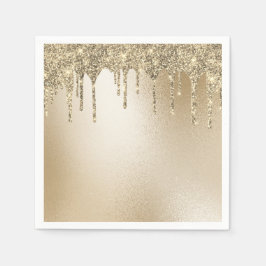 Gold Metallischer Glitzer Tropfen Elegante Serviette