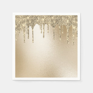 Gold Metallischer Glitzer Tropfen Elegante Serviette
