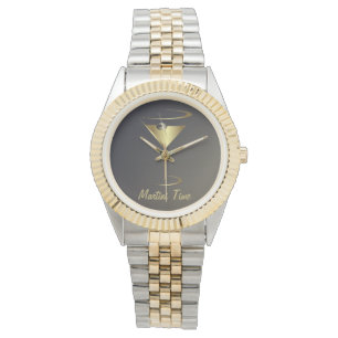 Gold Metallischer Martini-Zeit Armbanduhr