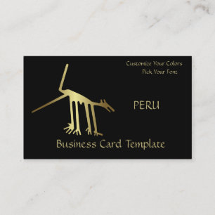 Gold Metallisches Antikes Logo Peru Linien Visitenkarte