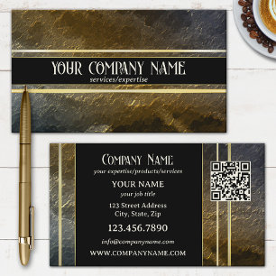 Gold Metallisches QR Professional Design Visitenkarte