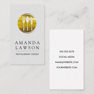 Gold Metallisches Silverware Logo Terminkarte