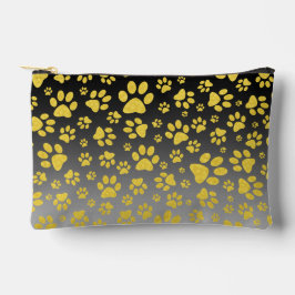 Gold-Metallmuster-Pfoten auf Gradientenhintergrund Zubehörtasche