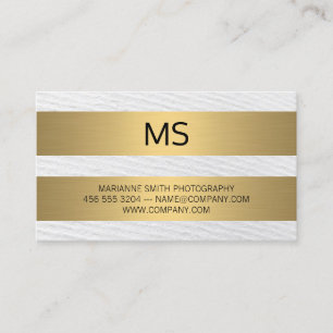 Gold-Metallstreifen / Monogramm / Textur Visitenkarte