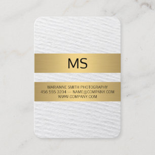 Gold-Metallstreifen / Monogramm / Textur Visitenkarte