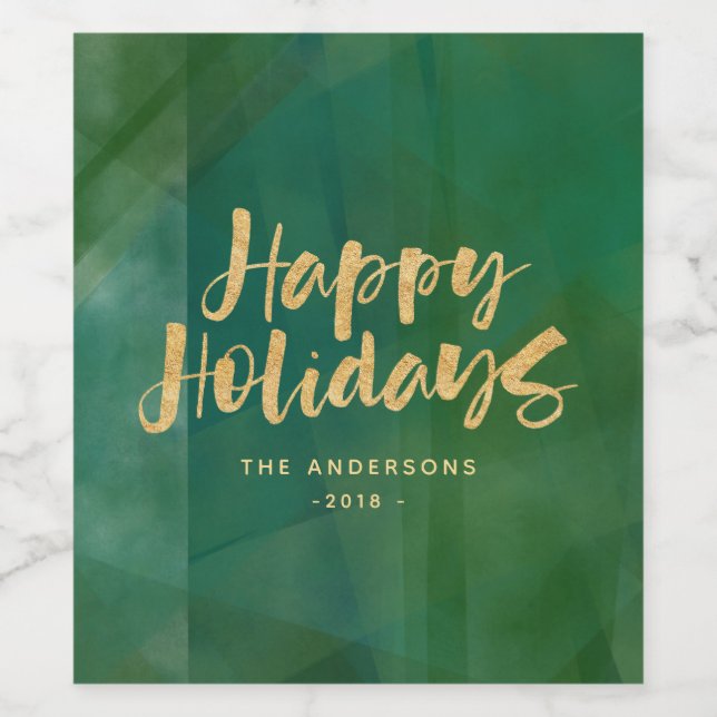 Gold-Metallurlaub Weinetikett (Einzelnes Label)