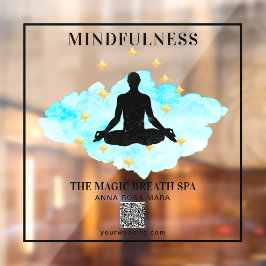 ** Gold Mindfulness Reiki Man Yoga Meditation Fensteraufkleber