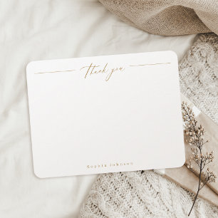 Gold Minimal danke Ihnen personalisiert Stationery Mitteilungskarte