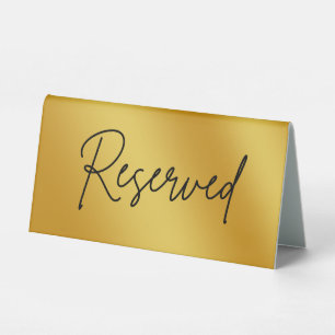 Gold Minimal Design Reserviert Tent Sign Tischaufsteller