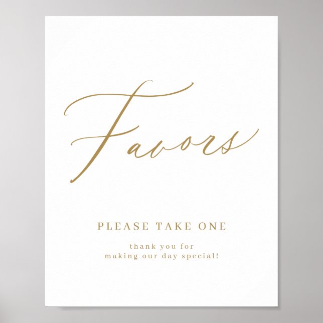 Gold-Minimal-Skript-Gastgeschenke Hochzeiten nehme Poster (Vorne)