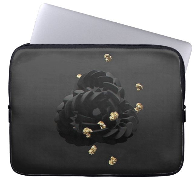 Gold Minimalismus Leder Laptopschutzhülle (Vorderseite)